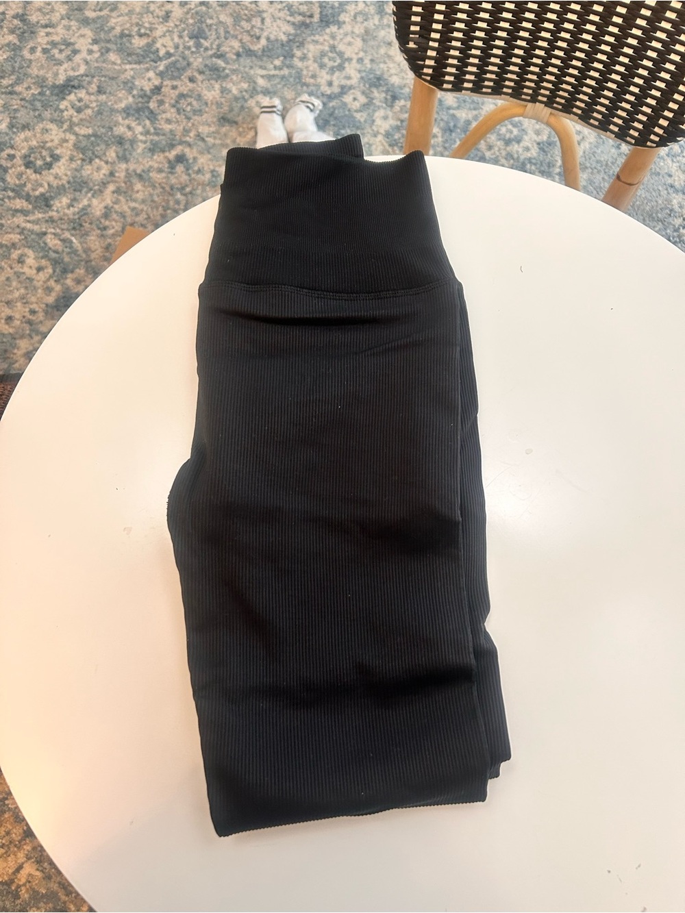 ALO Yoga Black Ribbed High-Waist Leggings